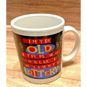 Mug Shoebox Hallmark Funny Ceramic Coffee Tea "I May Be Old But People Who Look.